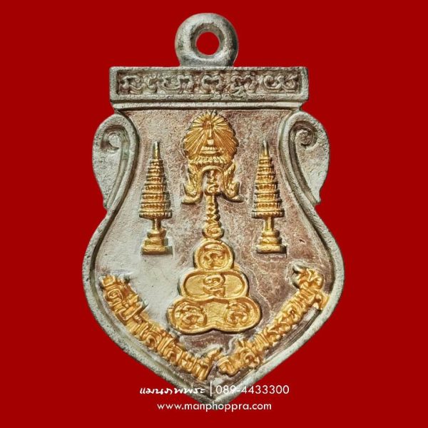เหรียญหล่อเนื้อสองกษัตริย์ หน้าทาทอง หลวงพ่อโต วัดป่าเลไลยก์ จ.สุพรรณบุรี ปี 2539