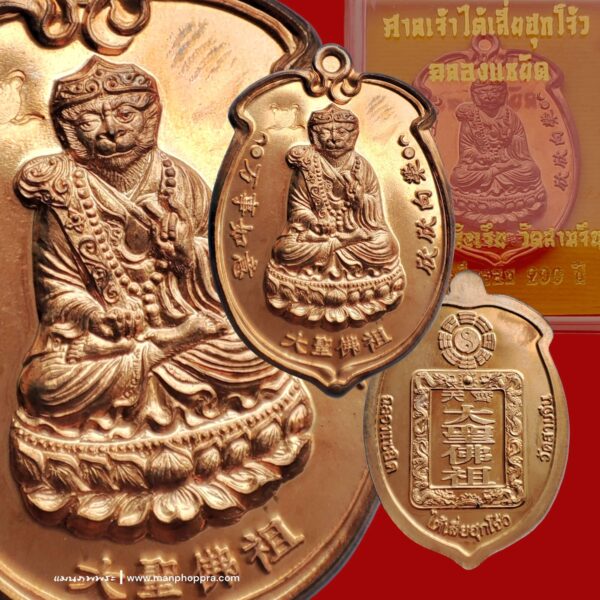 เหรียญเทพเจ้าเห้งเจีย ปางสำเร็จ รุ่นแรก วัดสามจีน จ.กรุงเทพฯ ปี 2554